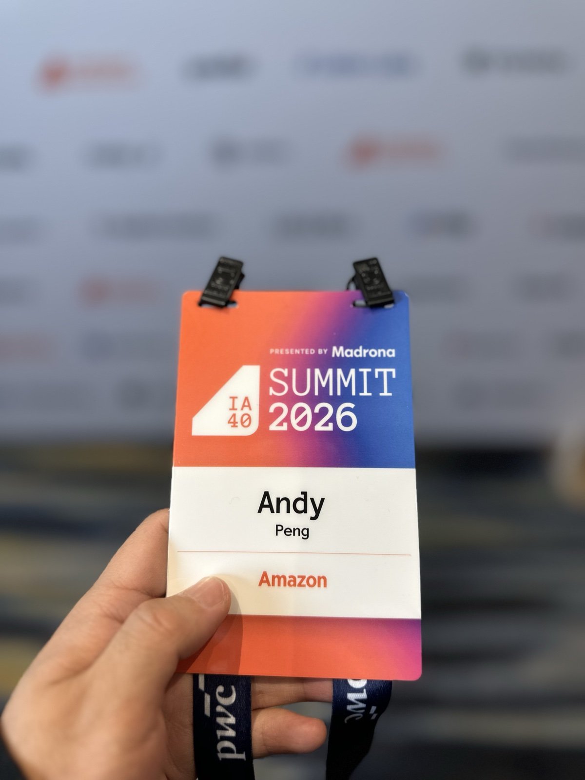 IA40 Summit 2026 name badge