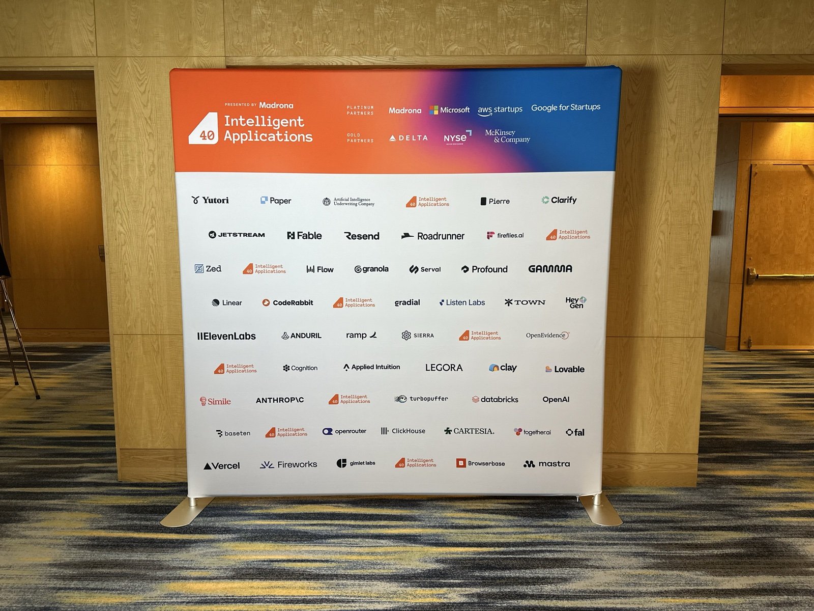 Intelligent Applications sponsor wall