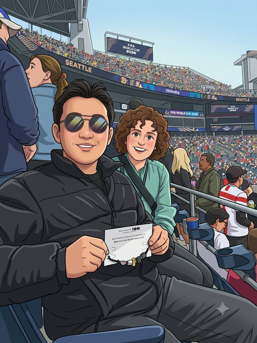 With FIFA's Irene in the stands at Seattle Stadium