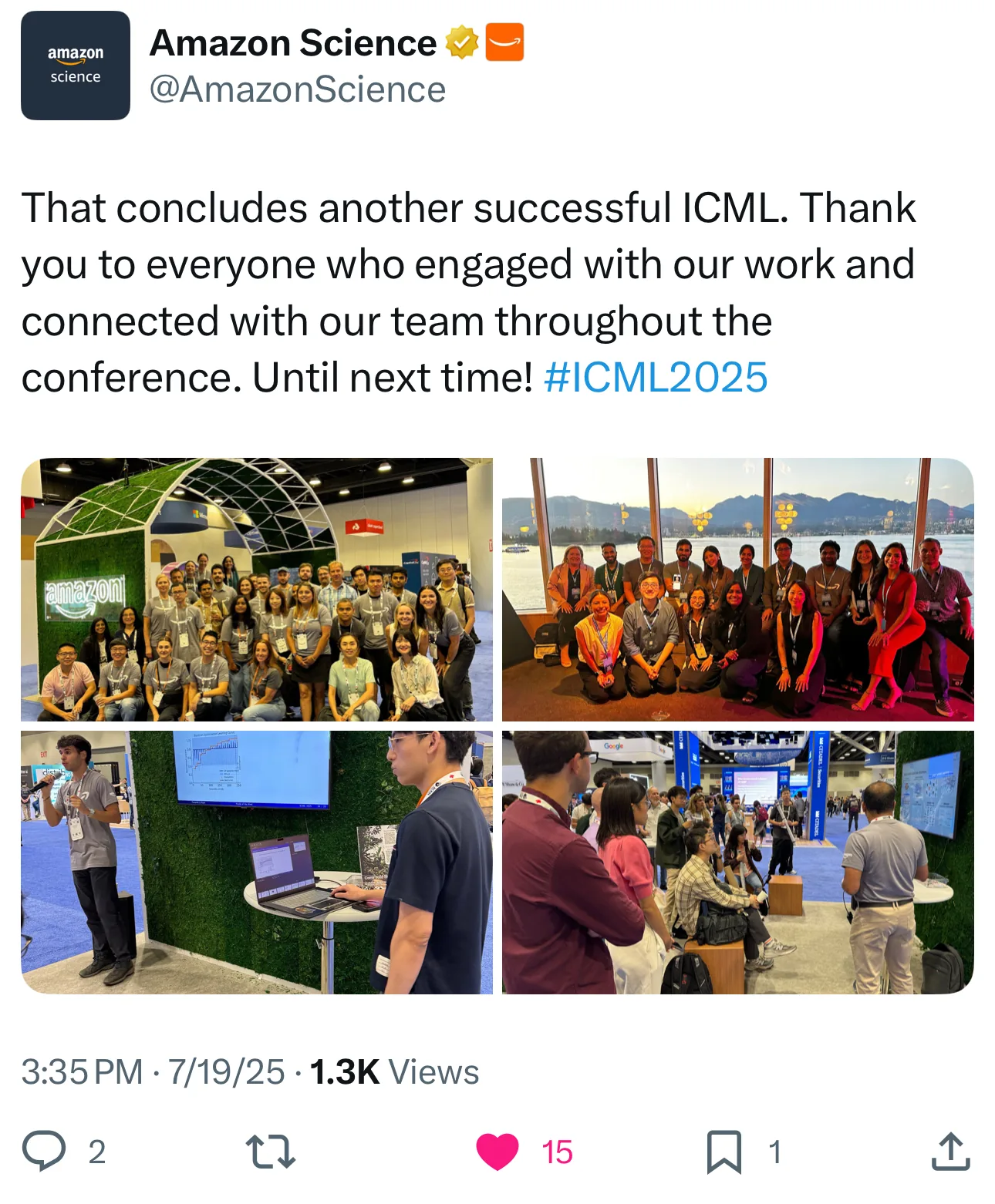 ICML 2025 at the Vancouver Convention Centre.