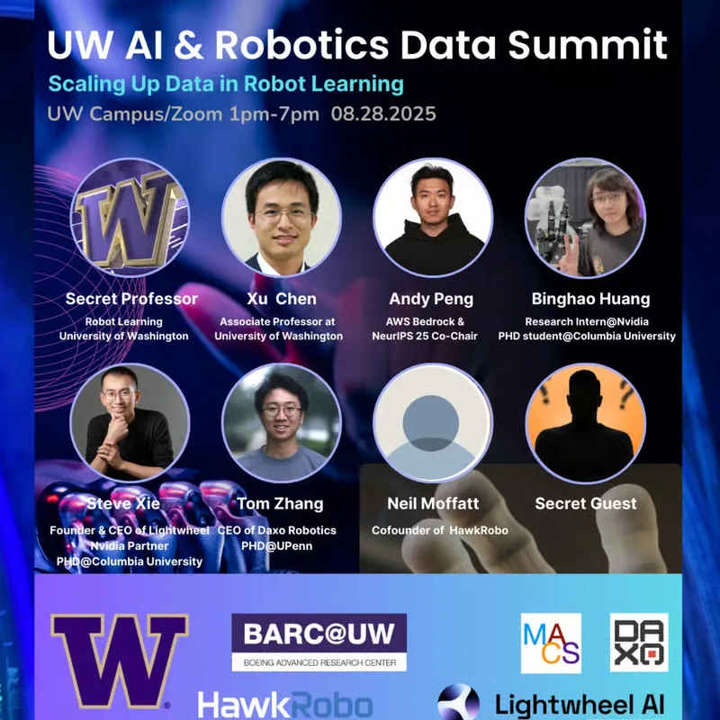UW AI & Robotics Data Summit, Boeing Advanced Research Center, University of Washington, 28 August 2025.